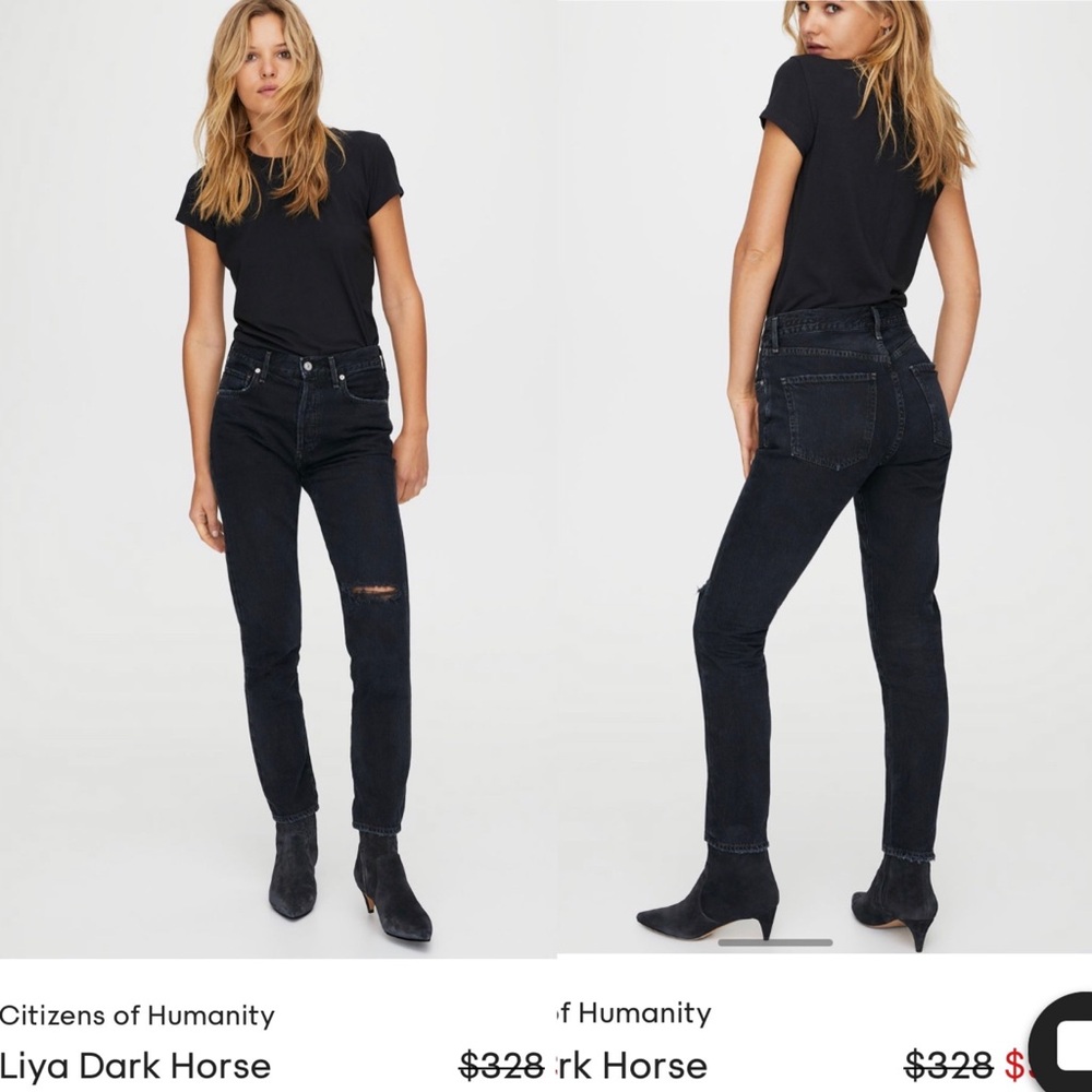 Citizens of Humanity Liya High Rise Crop Dark Horse Stretch Casual Size  23